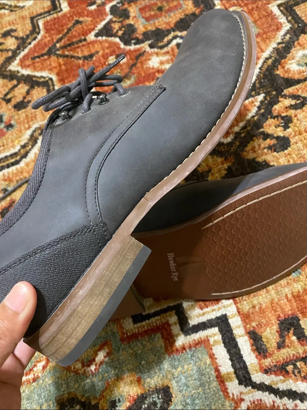Men's Grey Hawker Rue Derby Shoes — Classic Lace-Up Oxford